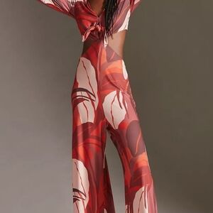 Hutch Red and White Patterned Jumpsuit